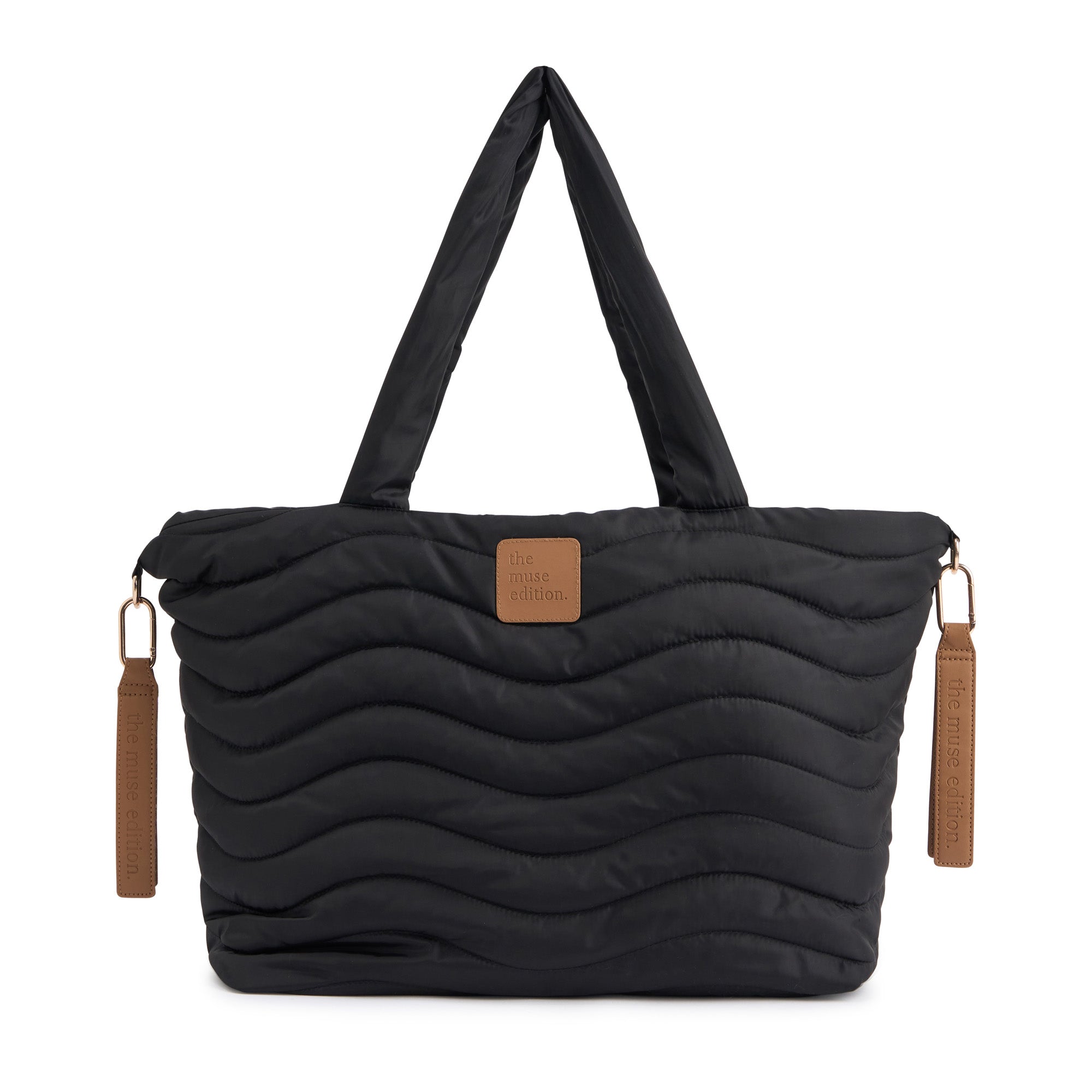 Black Wave Quilted Baby Bag