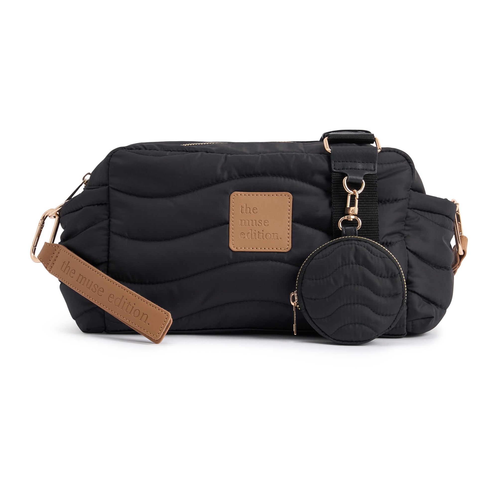 Black Wave Quilted Baby Pram Caddy