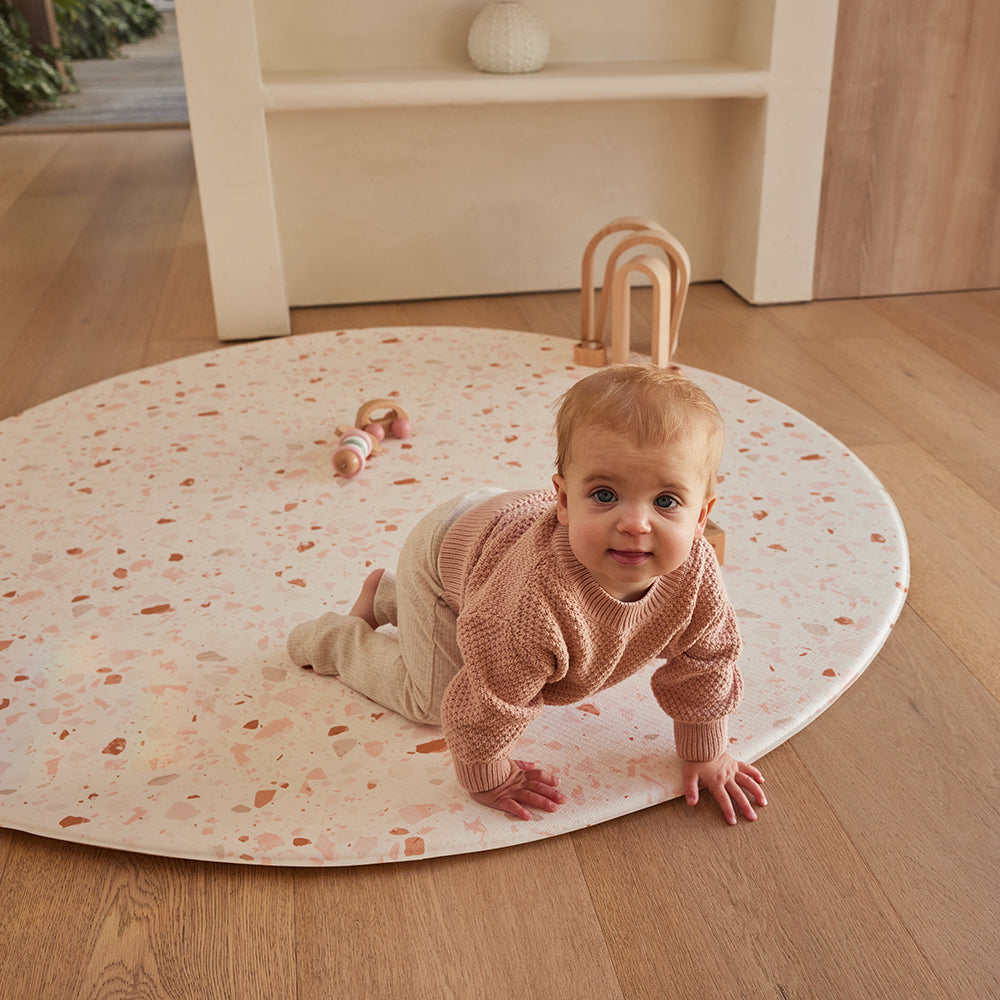 Round Foam Play Mat - Blush Terrazzo/Arch