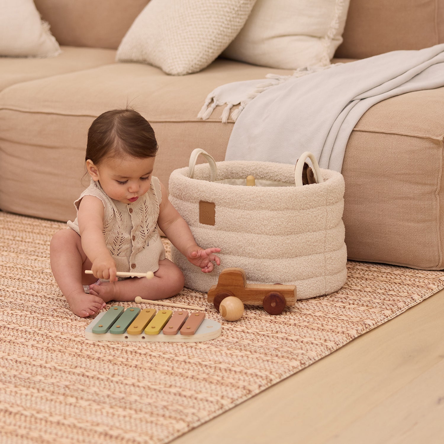 Biscuit Nappy Caddy and Storage Set