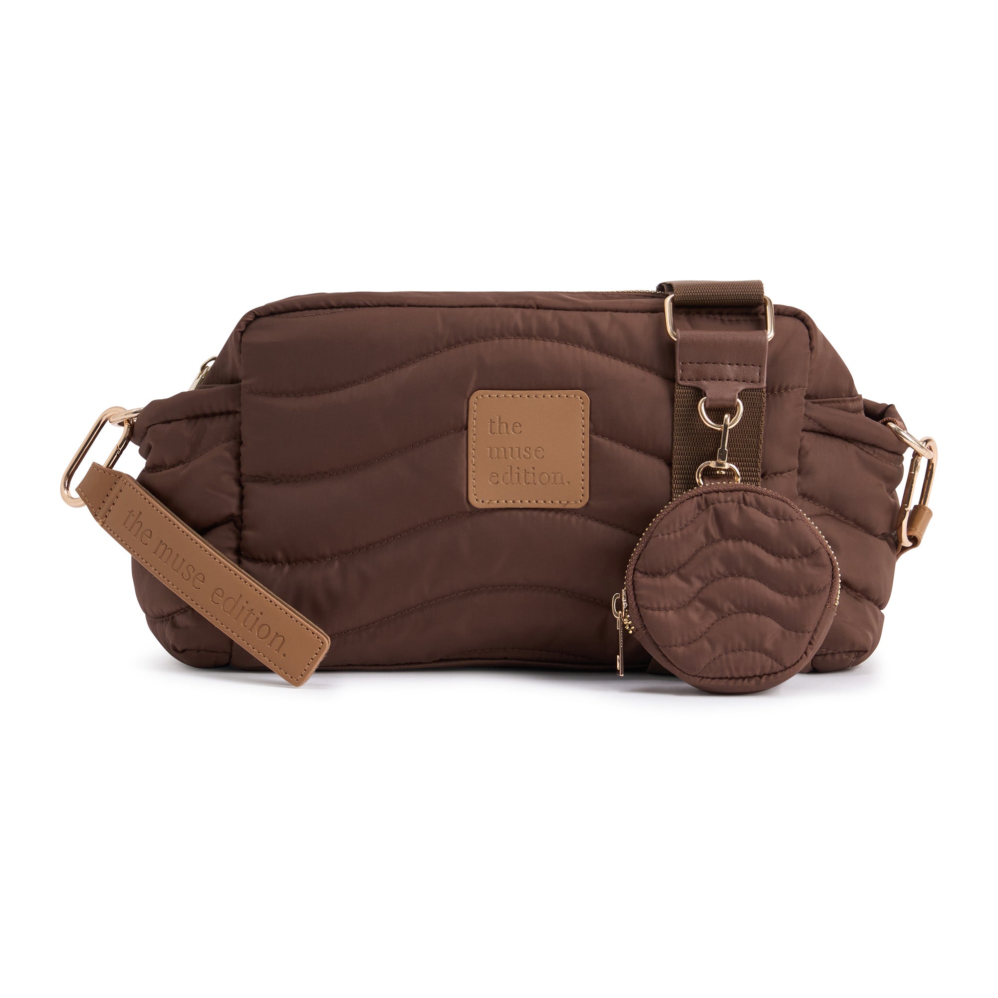 Espresso Wave Quilted Baby Pram Caddy
