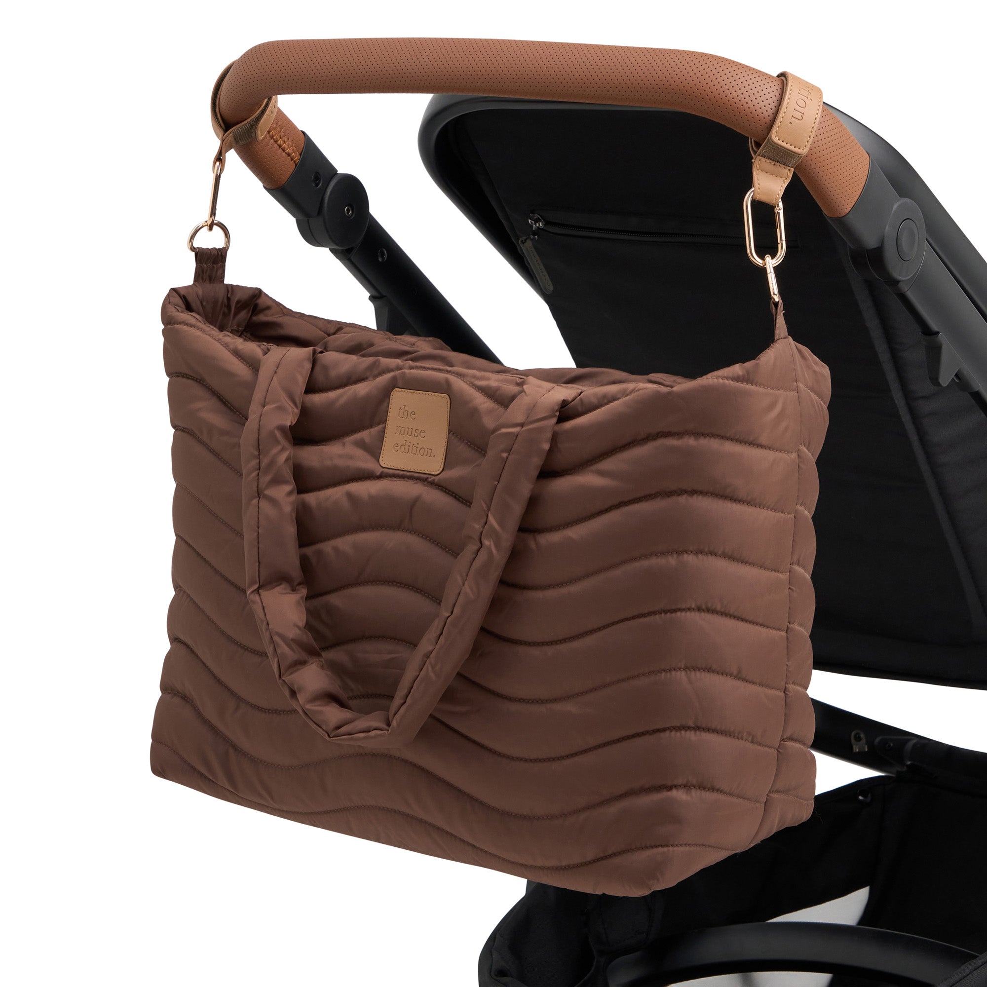 Espresso Wave Quilted Baby Bag