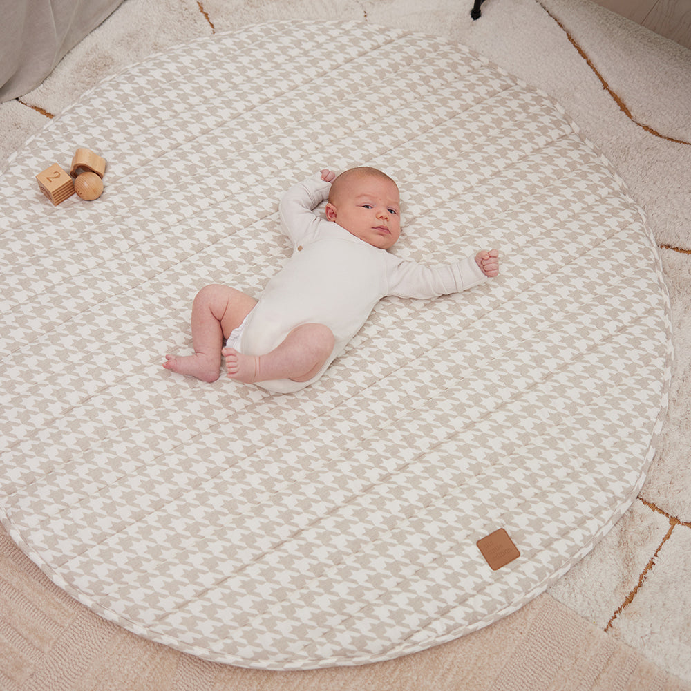 Houndstooth Linen Baby Play Mat