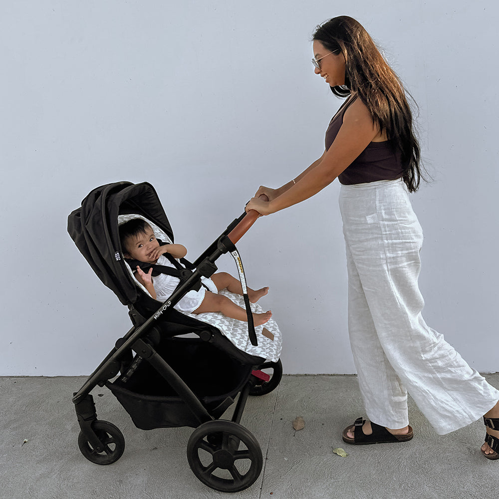 Houndstooth Universal Linen Pram Liner