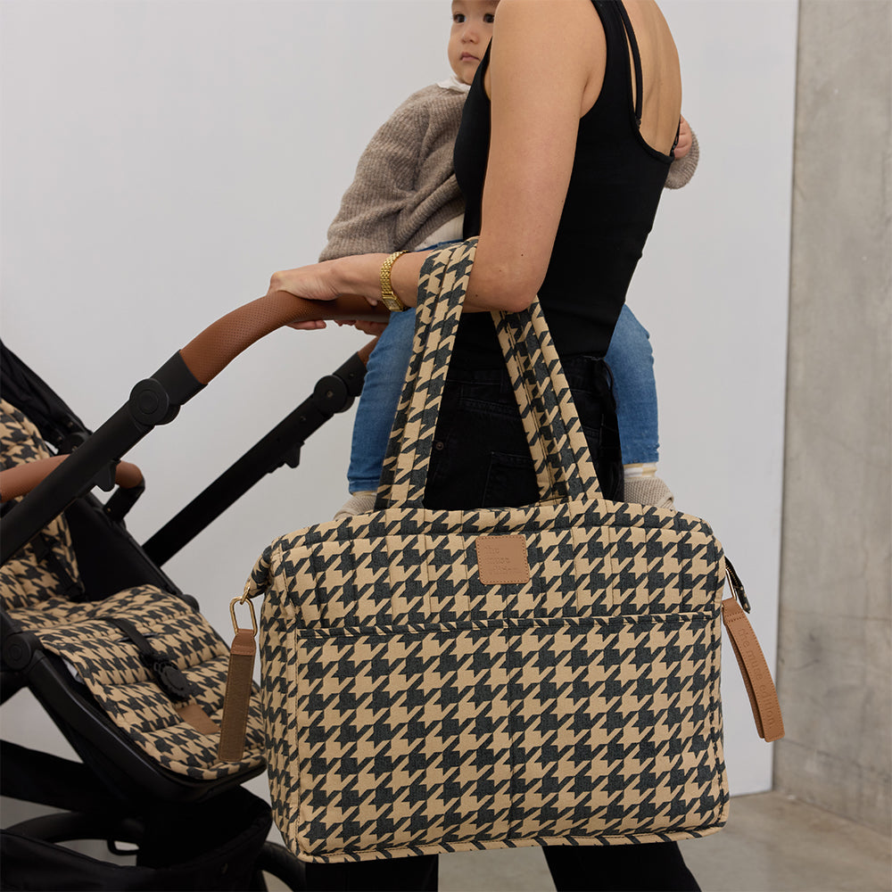 Black Houndstooth Muse Baby Bag
