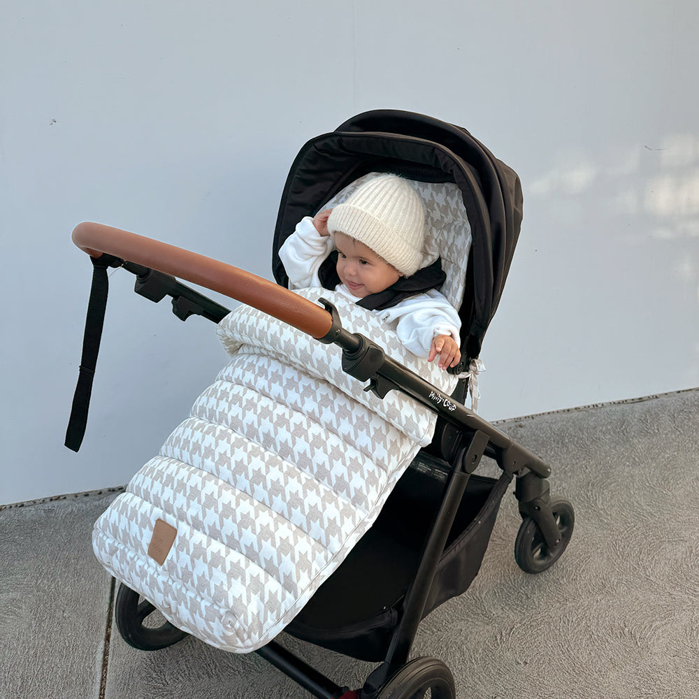 Houndstooth Linen Pram Cosy