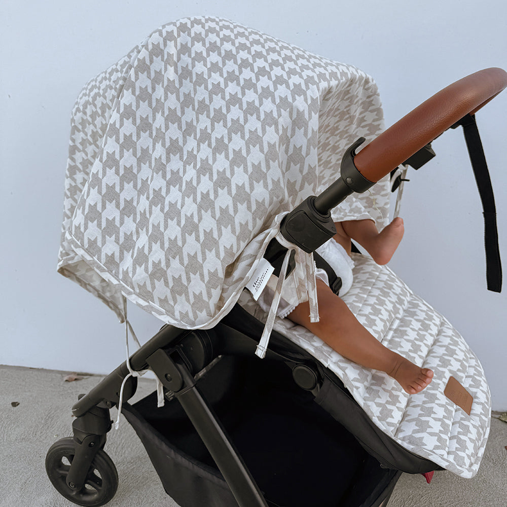 Houndstooth Linen Baby Blanket