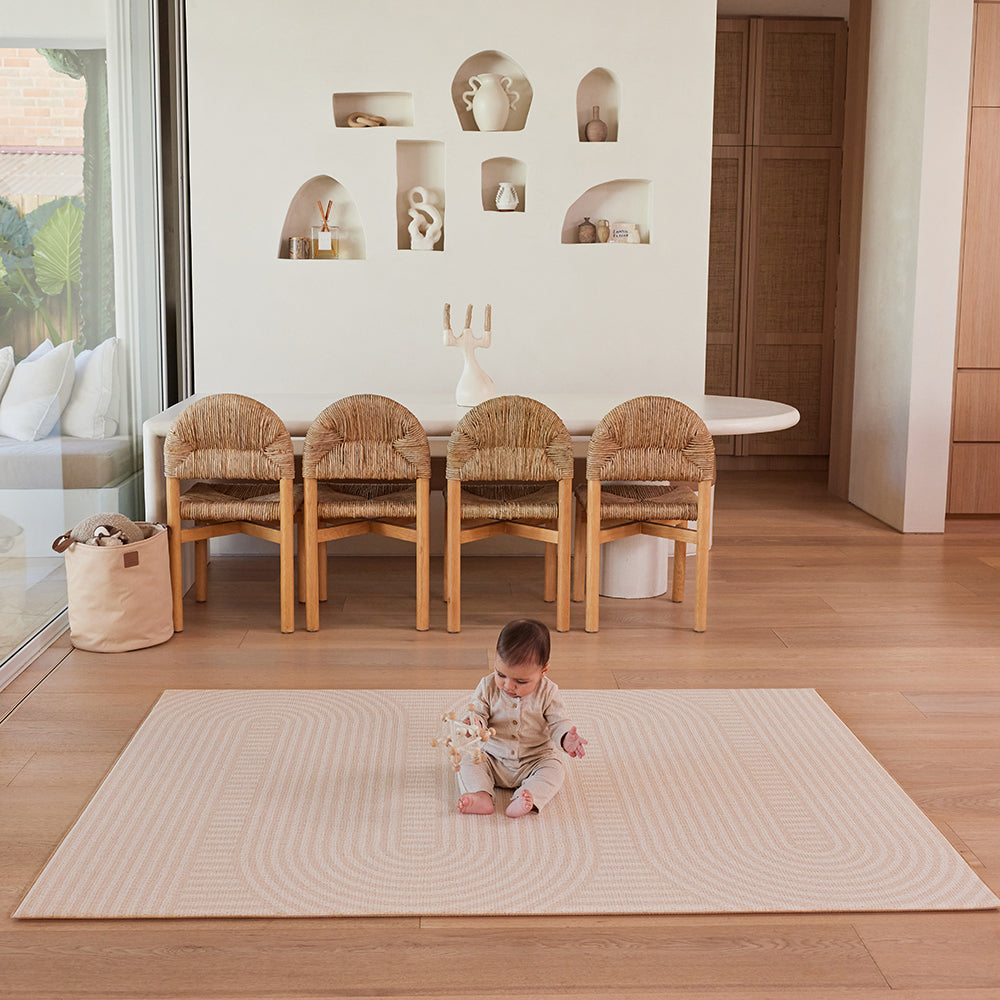 Large Foam Play Mat - Biscotti Check/Arch