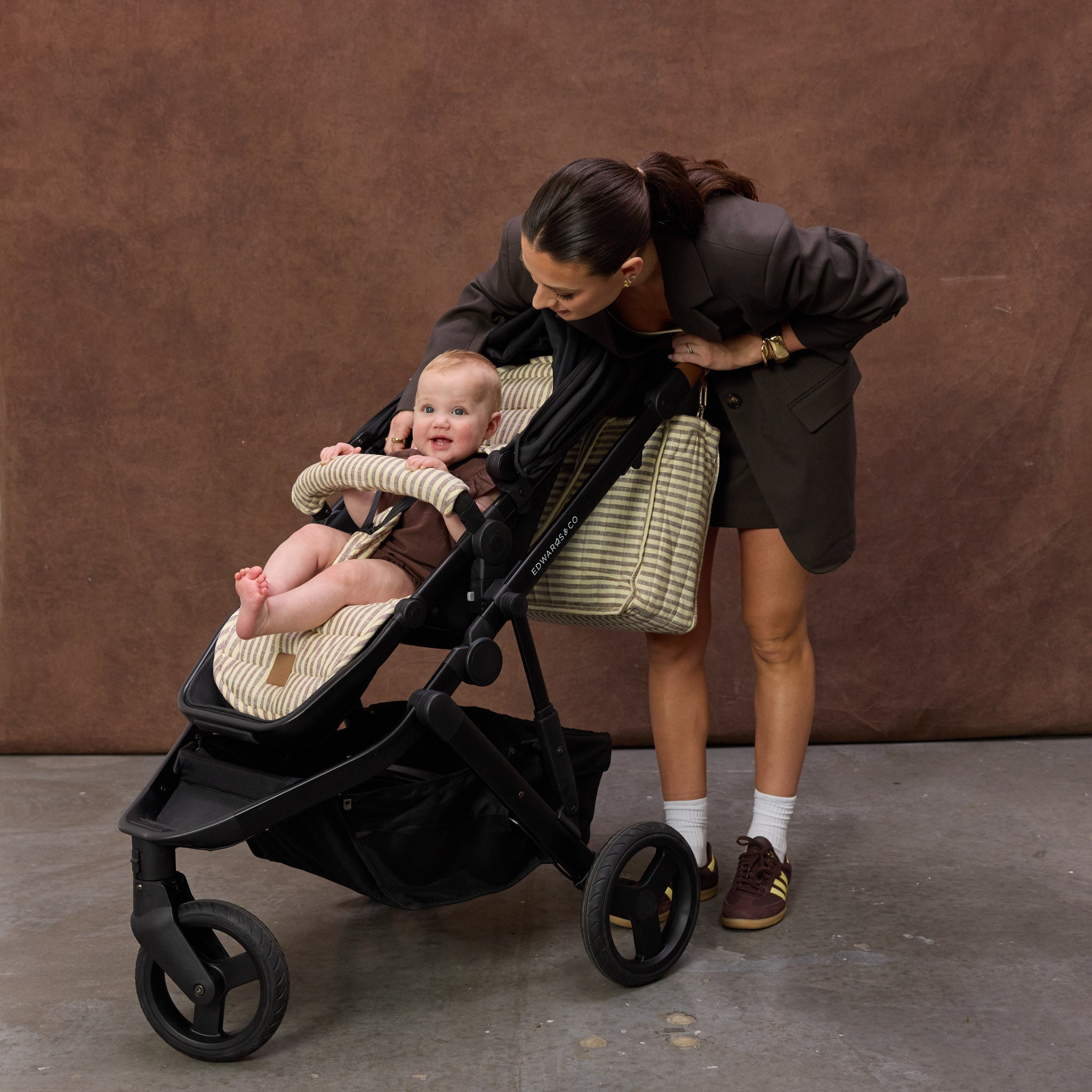 Lemon Sorbet Stripe Universal Linen Pram Liner
