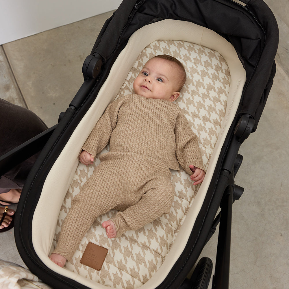 Houndstooth Universal Linen Bassinet Liner