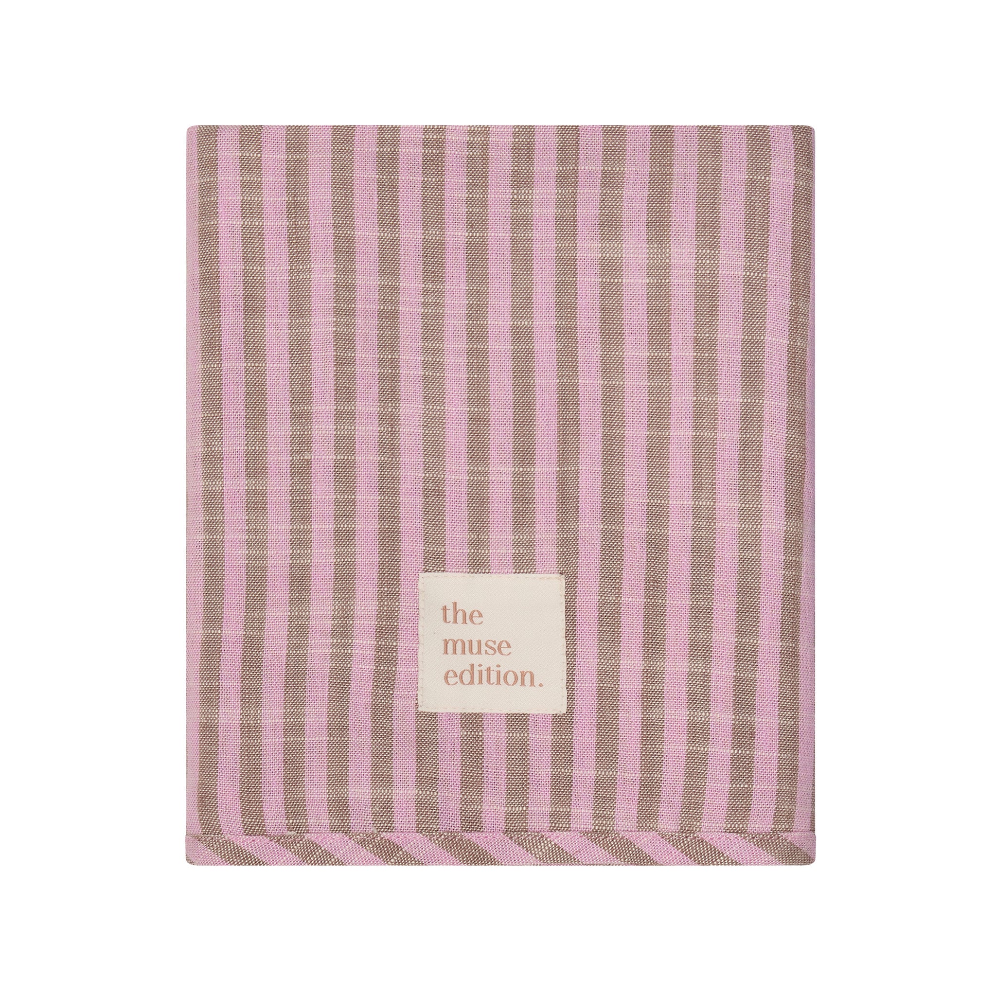 Mocha Stripe Linen Baby Blanket