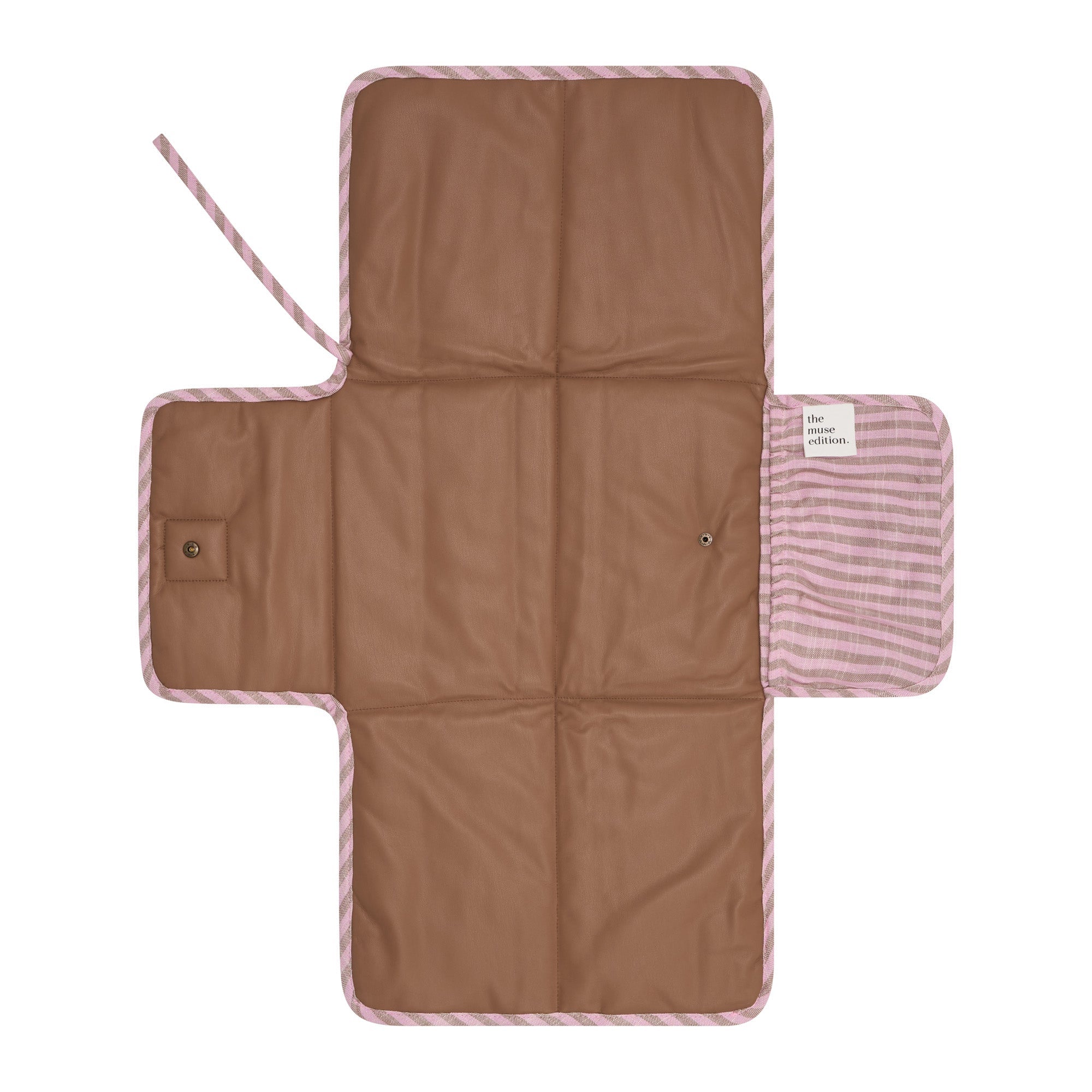 Mocha Stripe Linen Change Mat