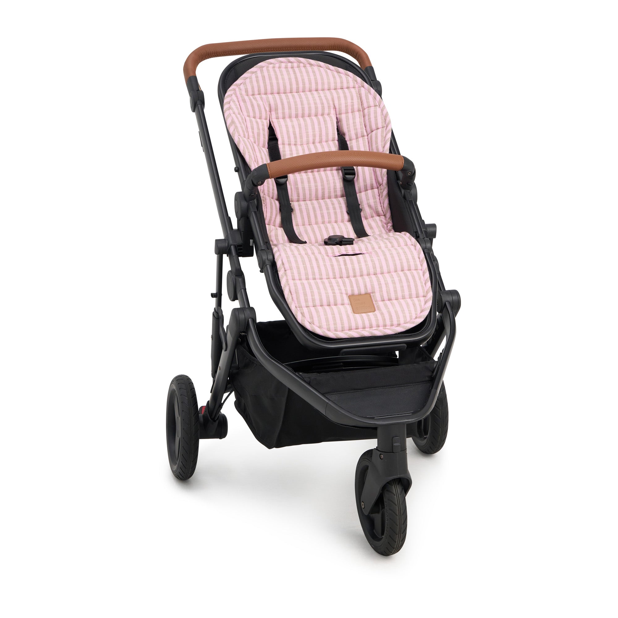 Mocha Stripe Universal Linen Pram Liner