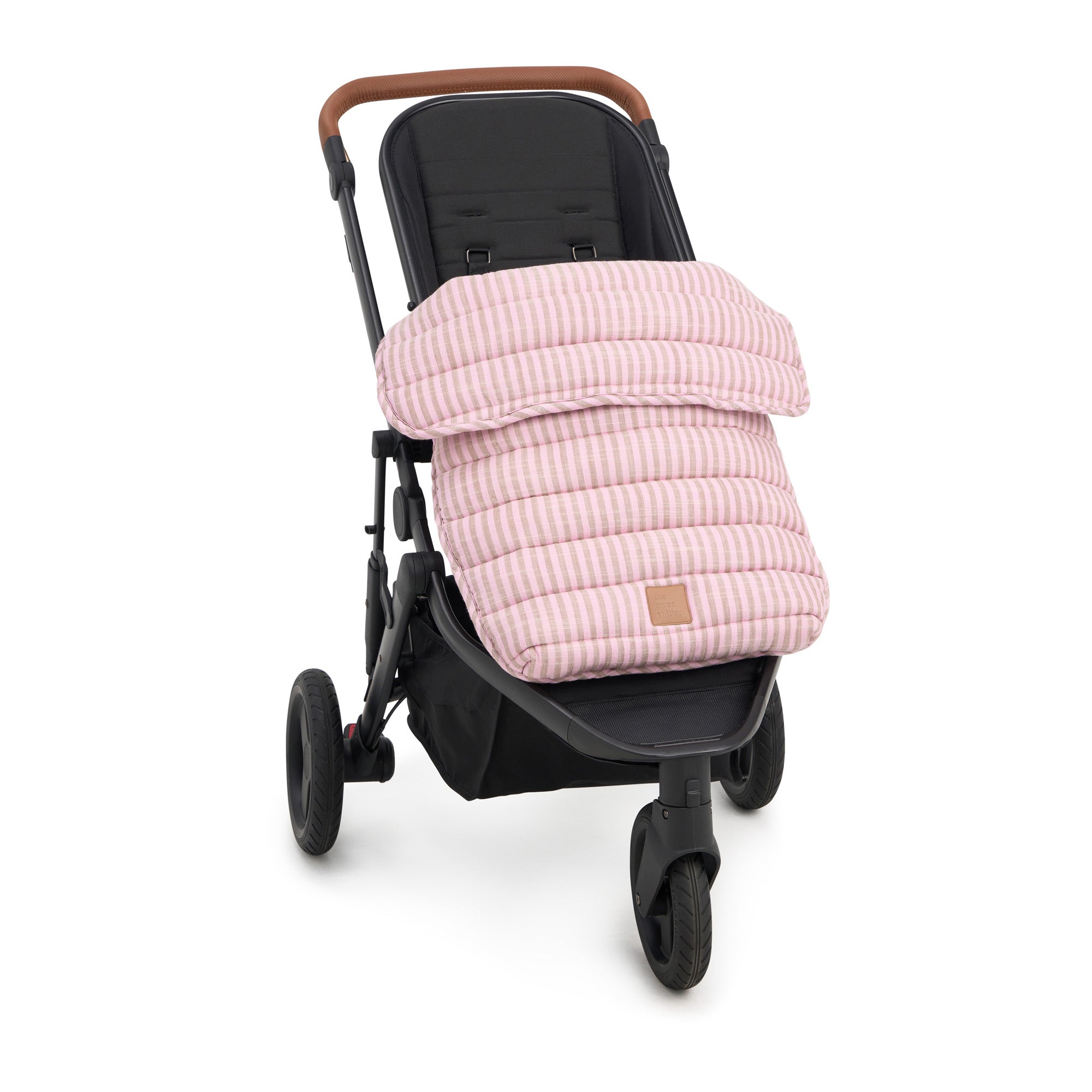 Mocha Stripe Linen Pram Cosy