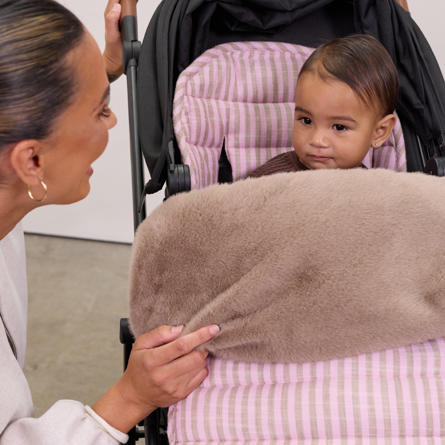 Mink Faux Fur Winter Pram Cosy Insert