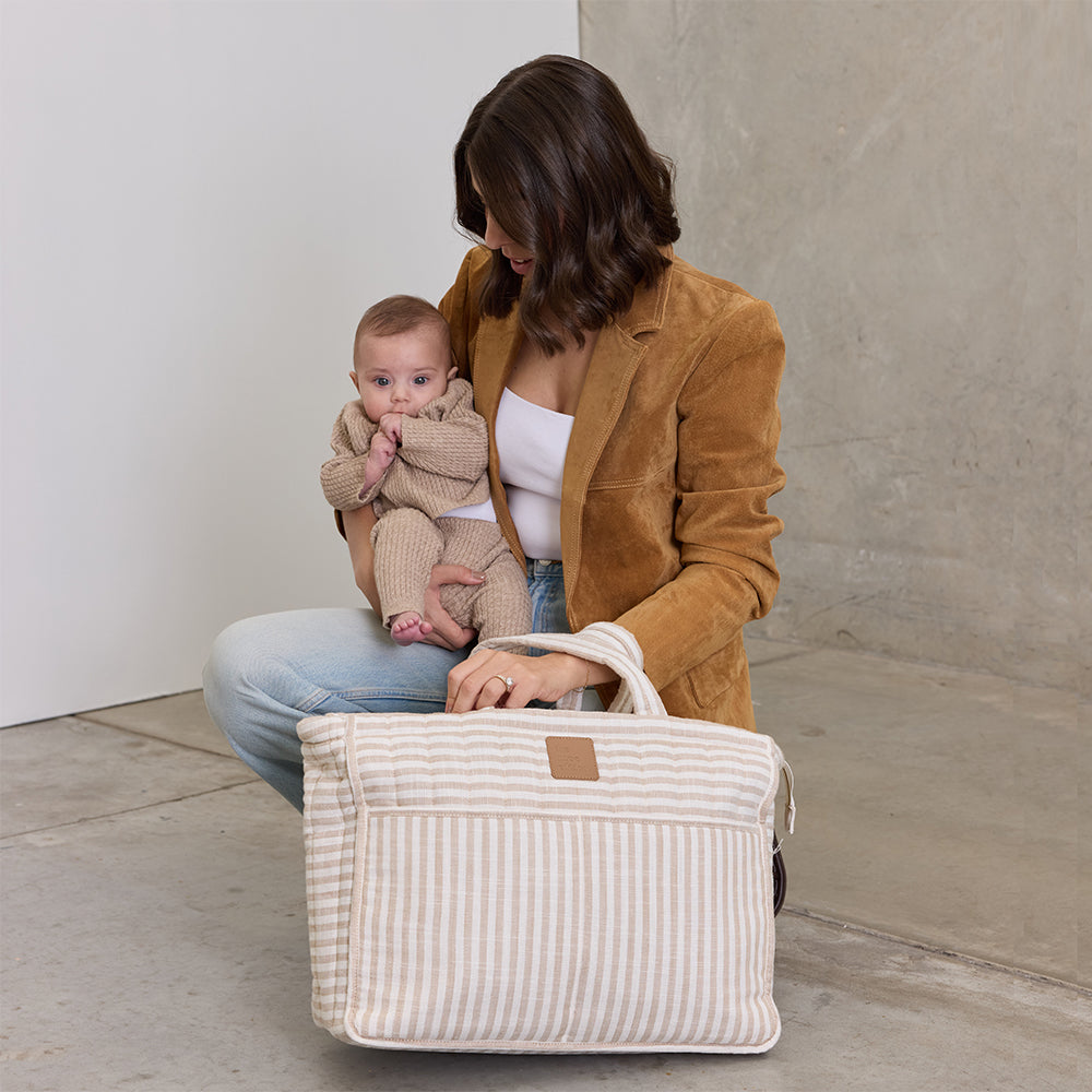 Natural Stripe Muse Baby Bag