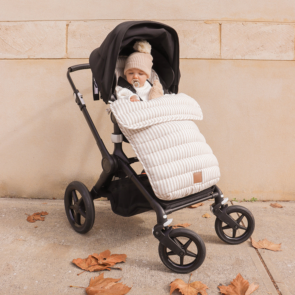 Natural Stripe Linen Pram Cosy