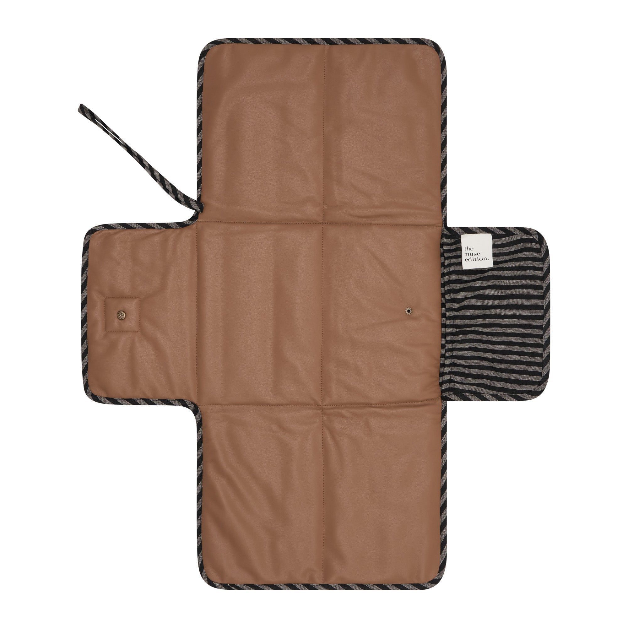 Noir Stripe Linen Change Mat