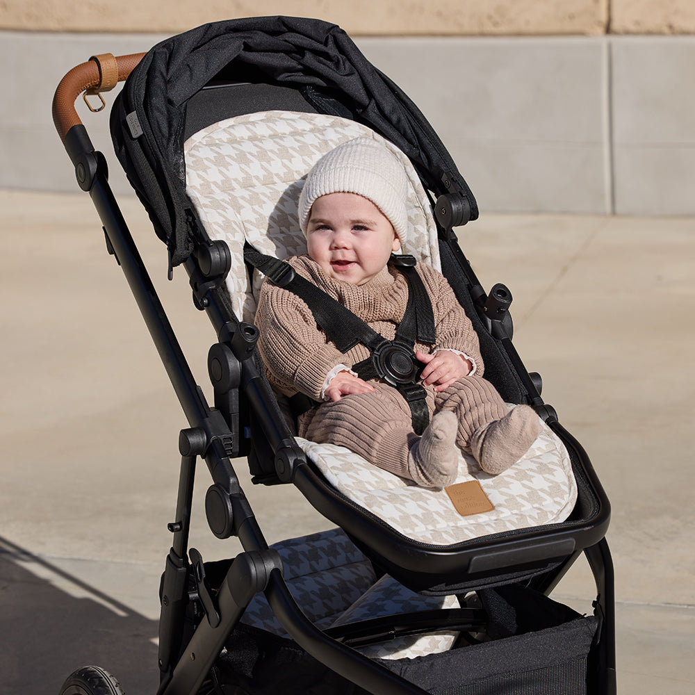 Houndstooth Universal Linen Pram Liner - Main Image