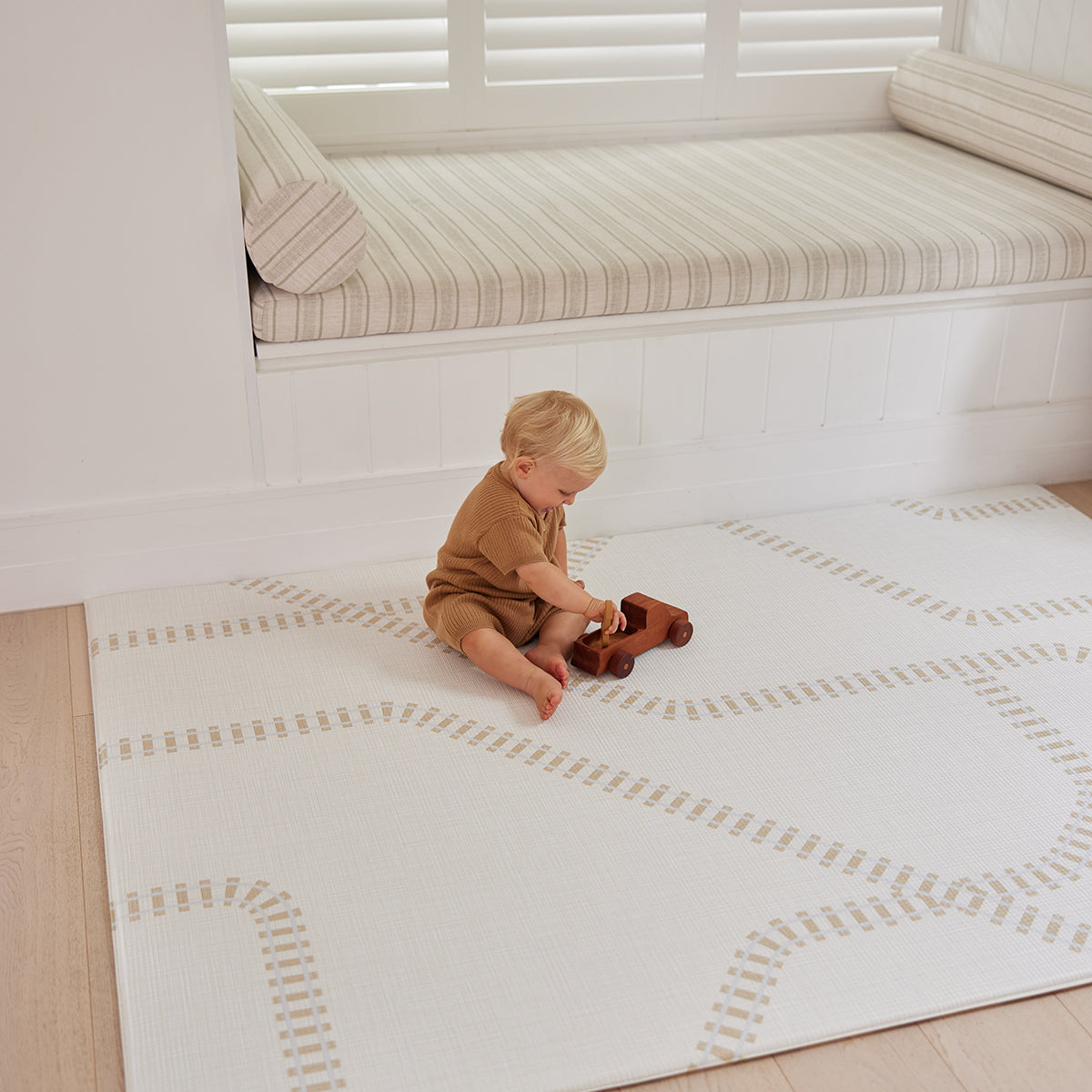 Large Foam Play Mat - Honey Border/Rail