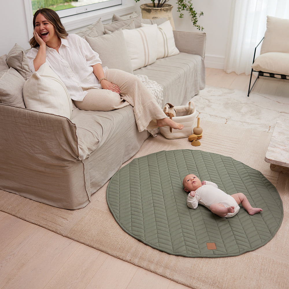 Sage Linen Baby Play Mat