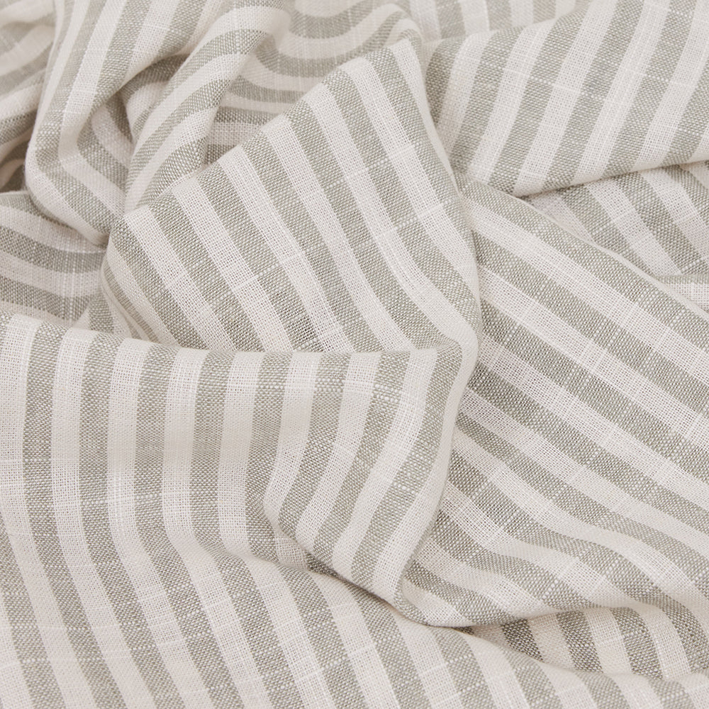 Sage Stripe Linen Baby Blanket