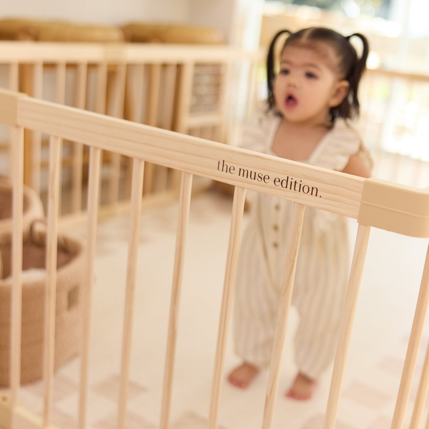 Natural Wooden Baby Play Pen