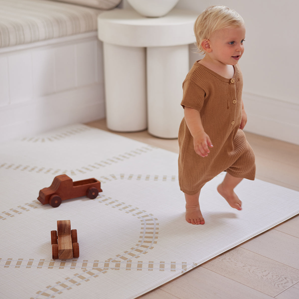Large Foam Play Mat - Honey Border/Rail