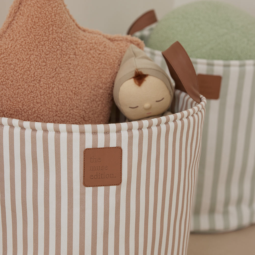 Natural Stripe Toy Storage Bag