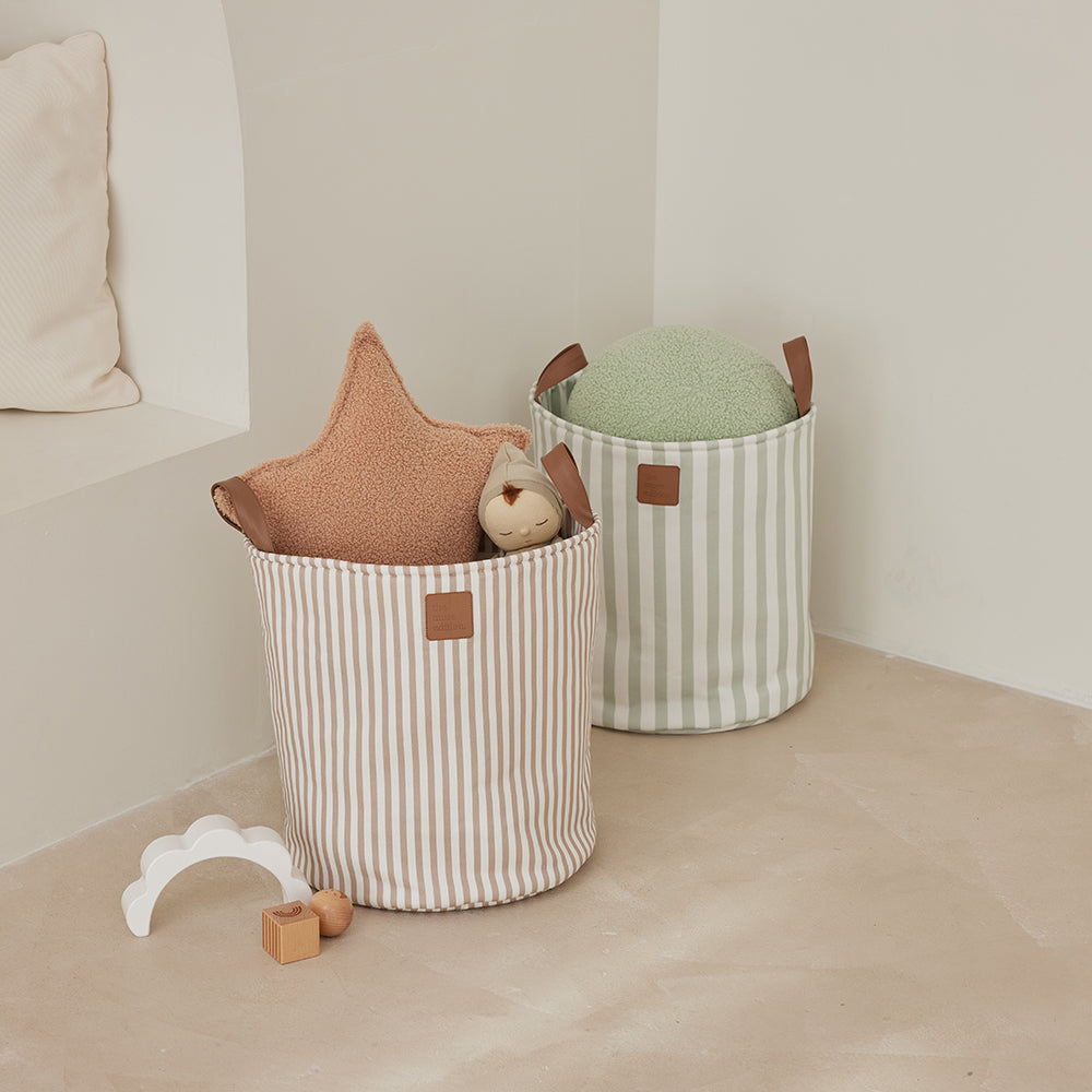 Natural Stripe Toy Storage Bag