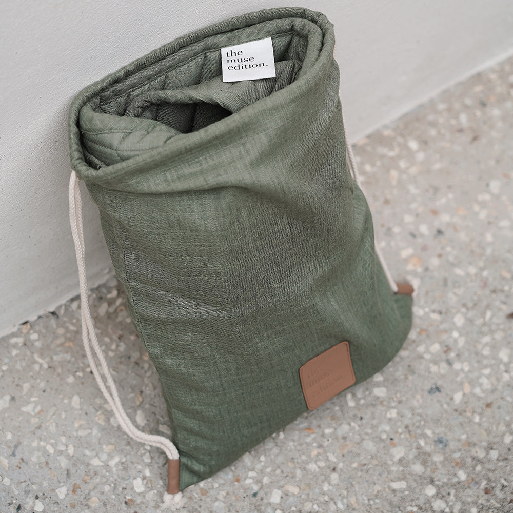 Sage Linen Pram Liner Bag