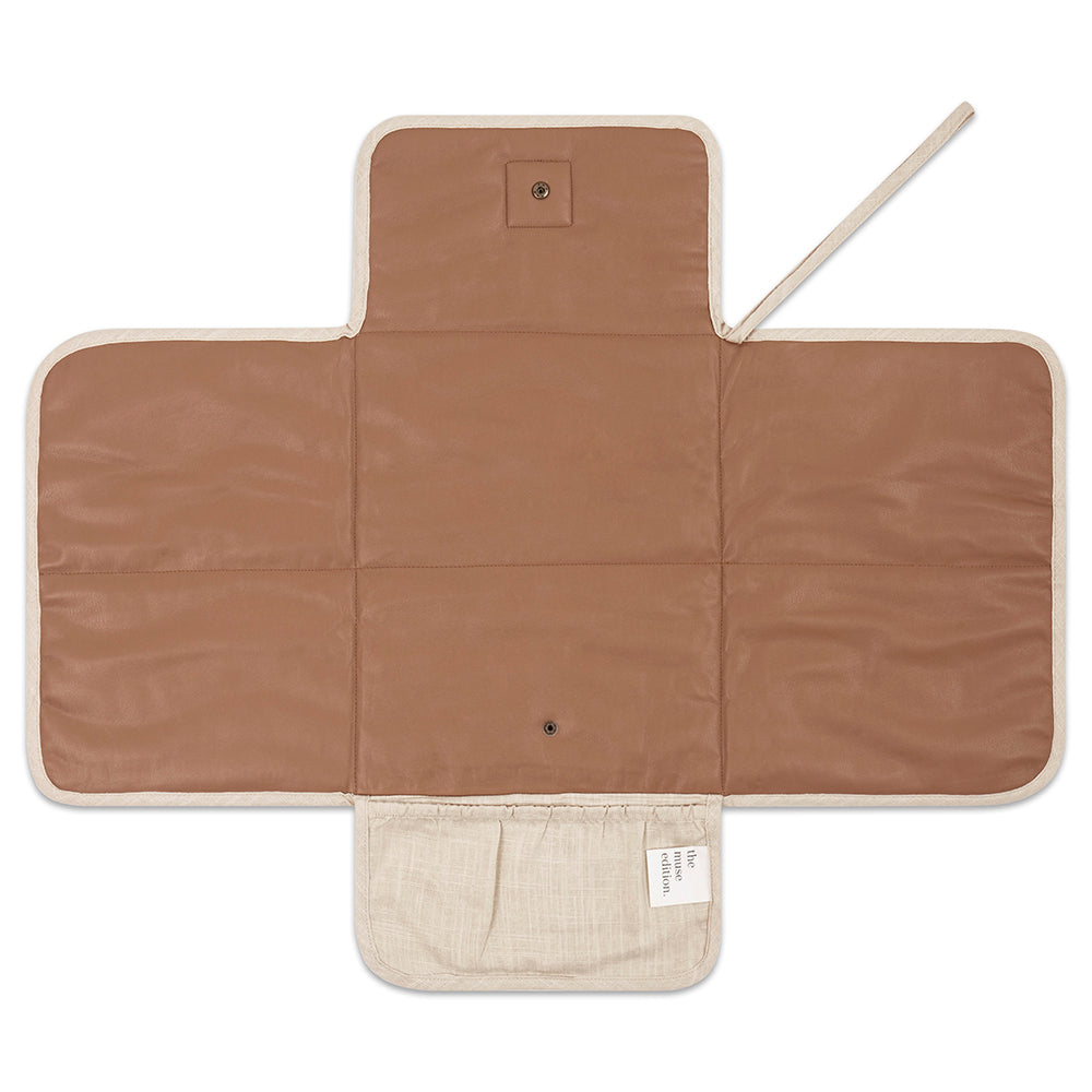 vegan leather inside of change mat