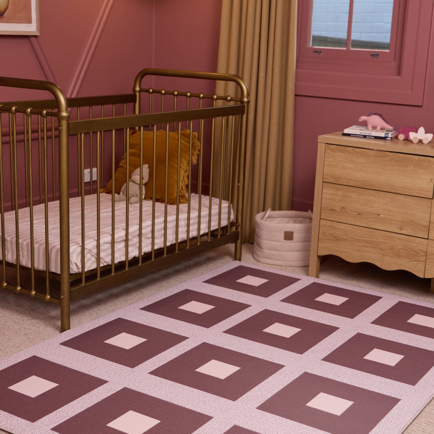 Large Foam Play Mat - Berry Check/Arch