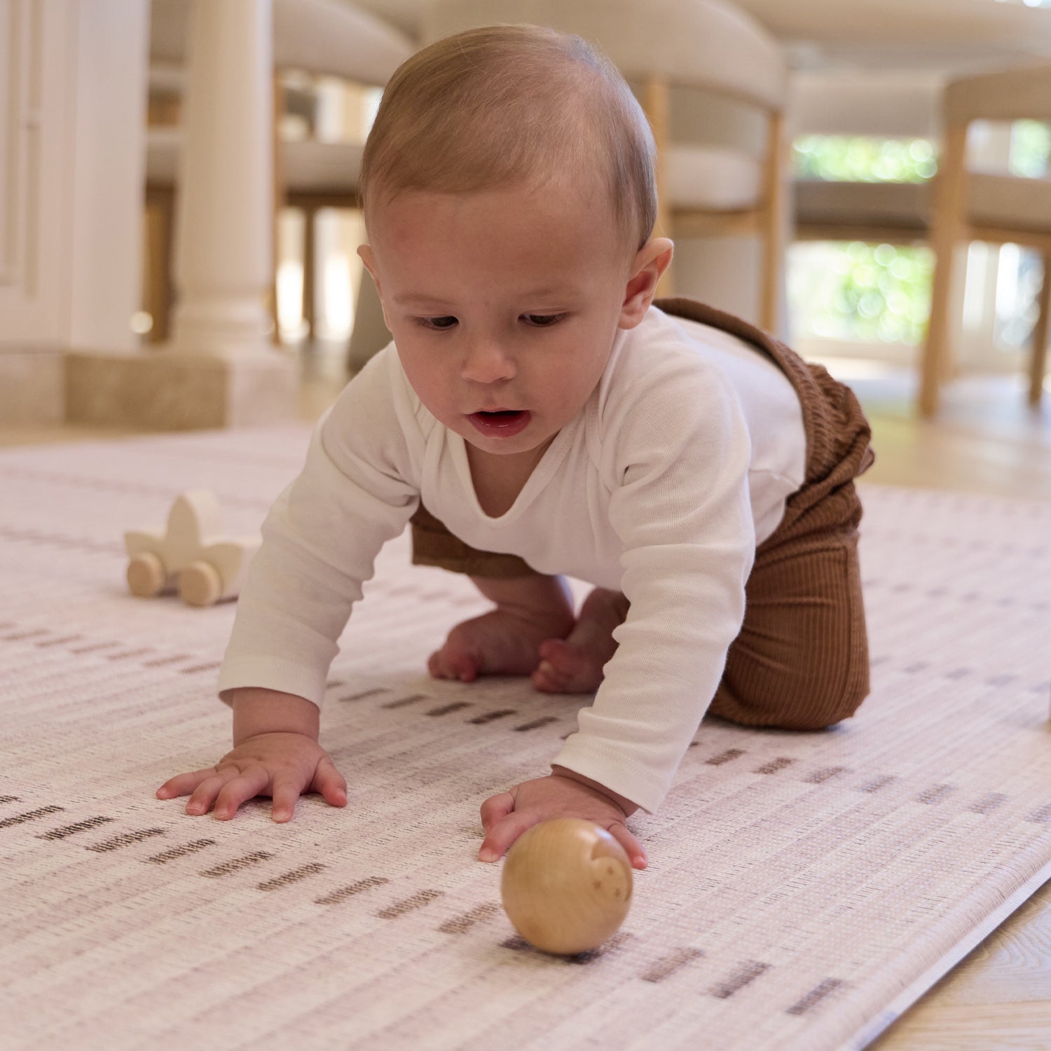 Large Foam Play Mat - Natural Plaid/Loop