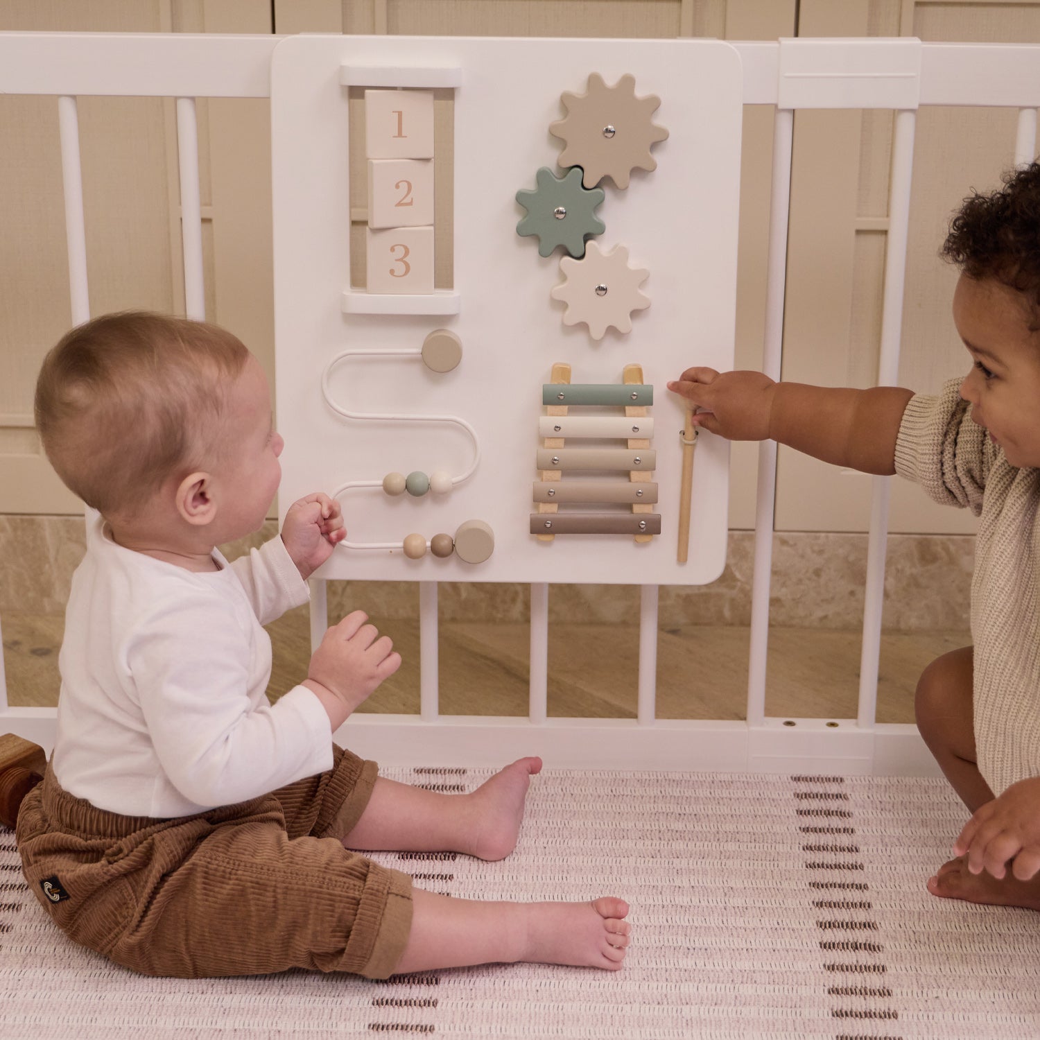 White Montessori Busy Board