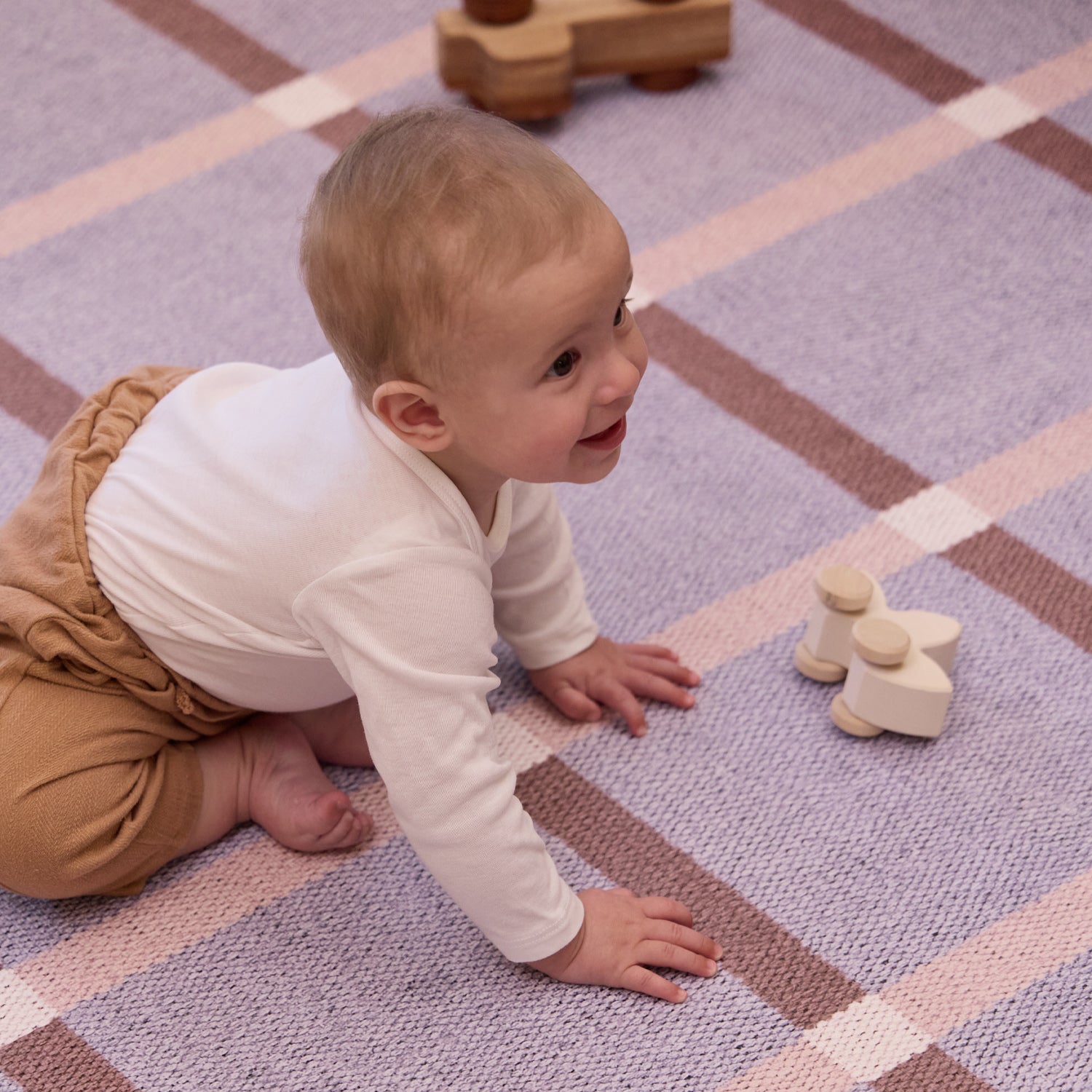 Large Foam Play Mat - Chambray Plaid/Loop