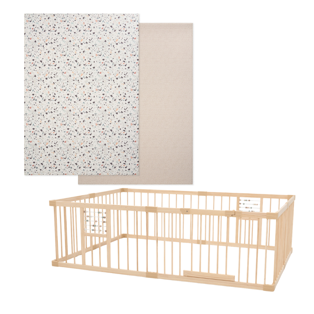 Play Space Bundle - Terrazzo/Weave & Natural Play Pen