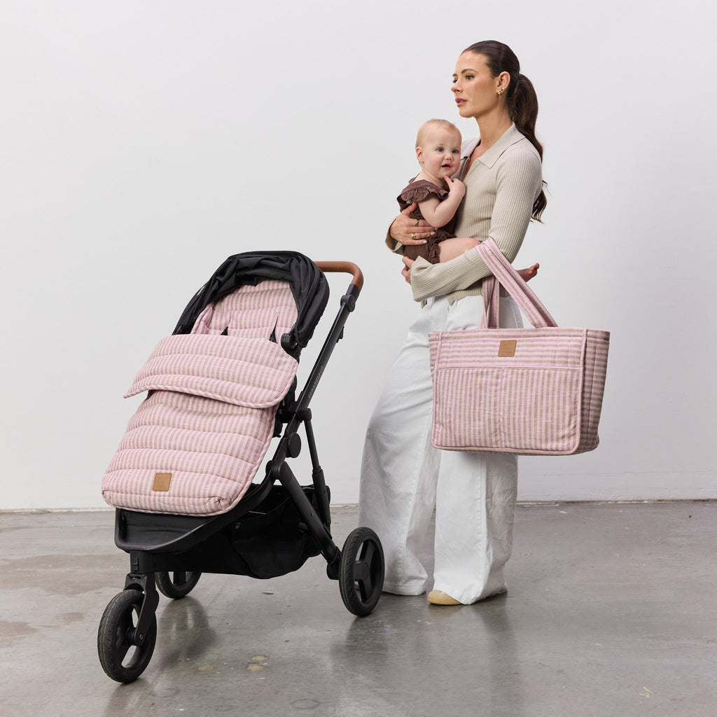 Mocha Stripe Muse Baby Bag