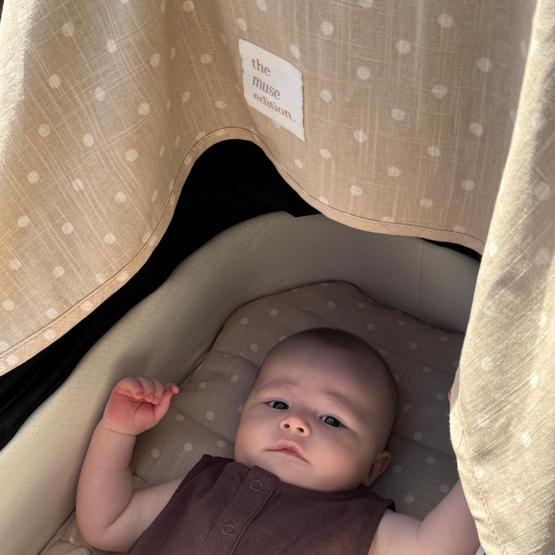 Natural Spot Linen Baby Blanket