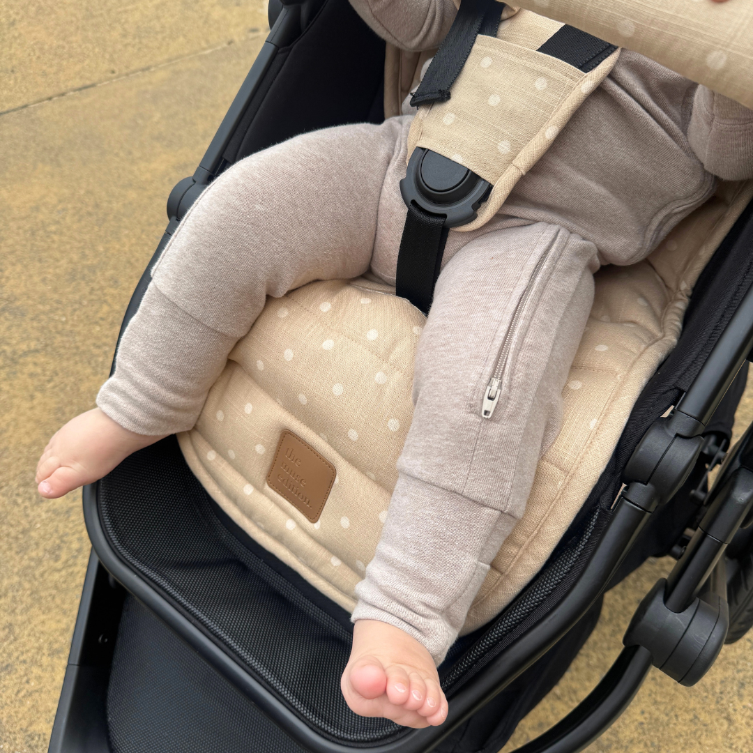 Natural Spot Universal Linen Pram Liner