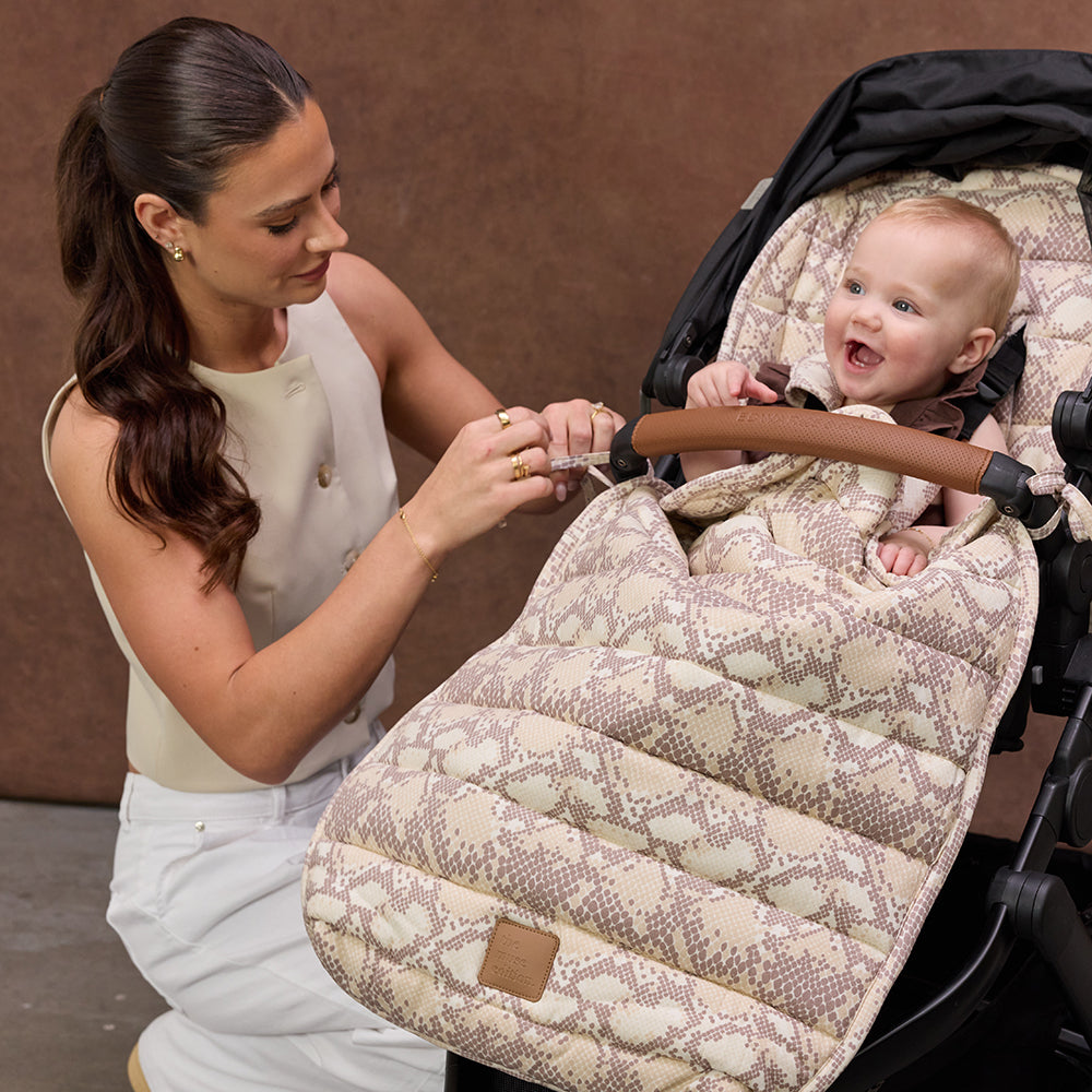 Almond Snake Linen Pram Cosy