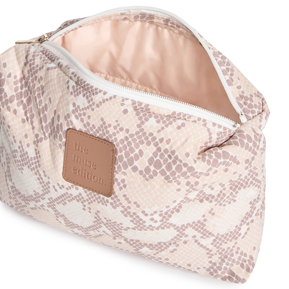 Almond Snake Linen Pouch
