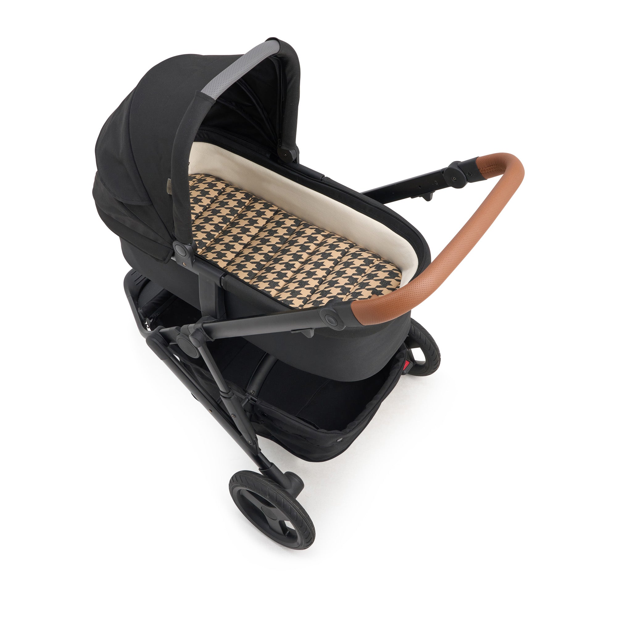 Black Houndstooth Universal Linen Bassinet Liner