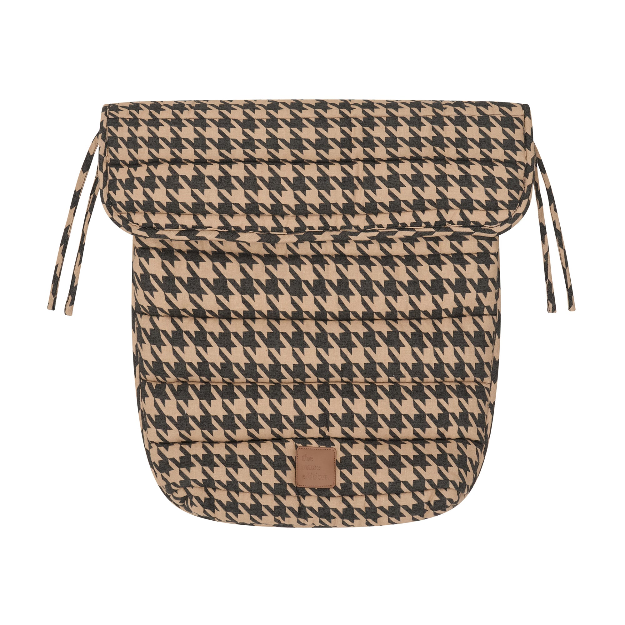 Black Houndstooth Linen Pram Cosy