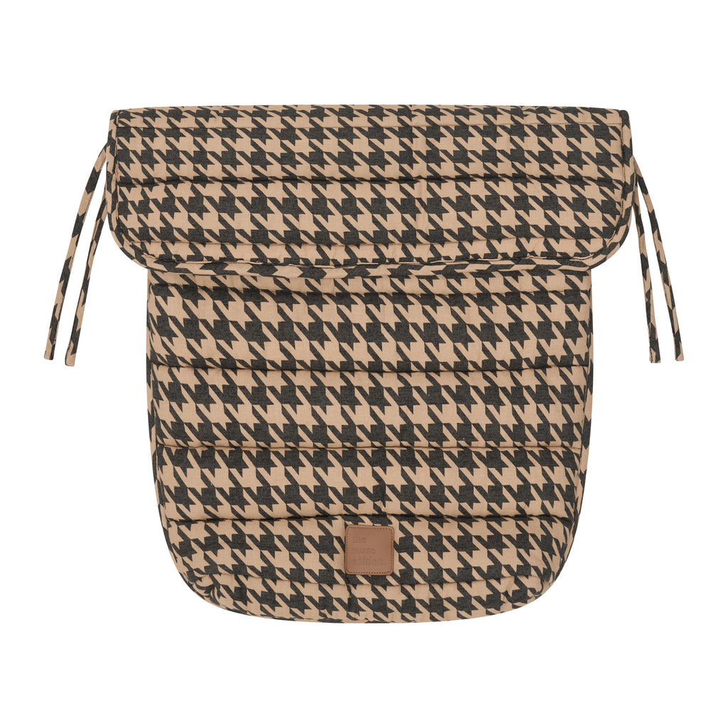 Black Houndstooth Linen Pram Cosy
