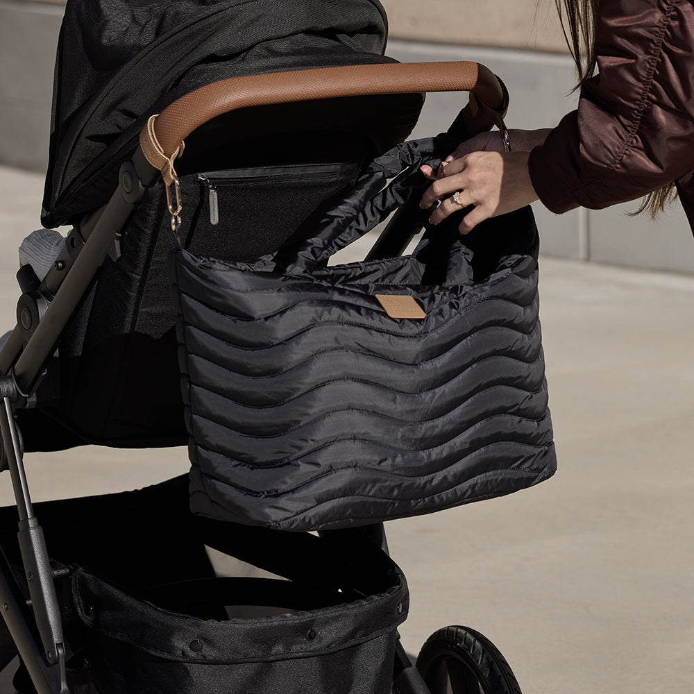 Black Wave Quilted Baby Bag The Muse Edition