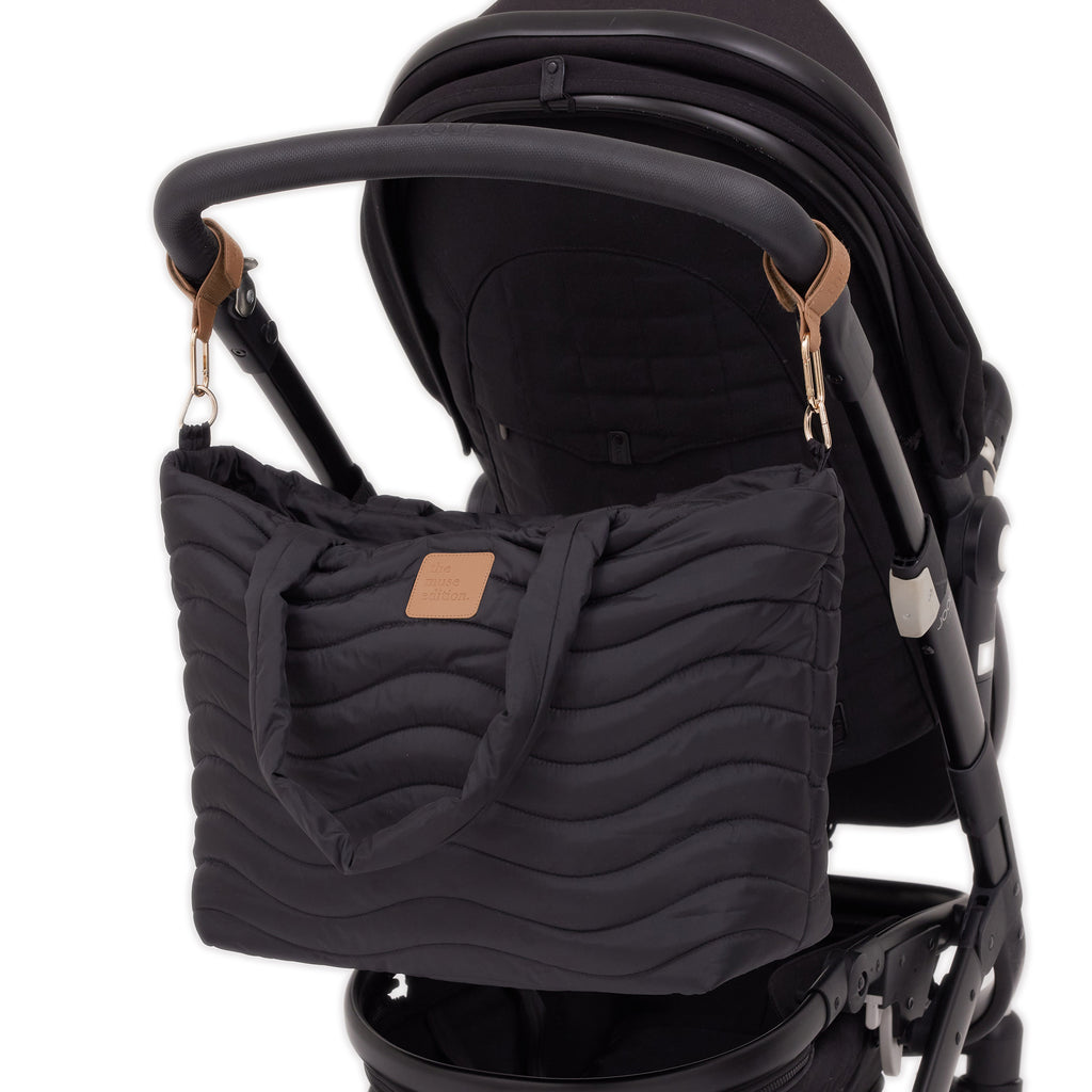 Black Wave Quilted Baby Bag
