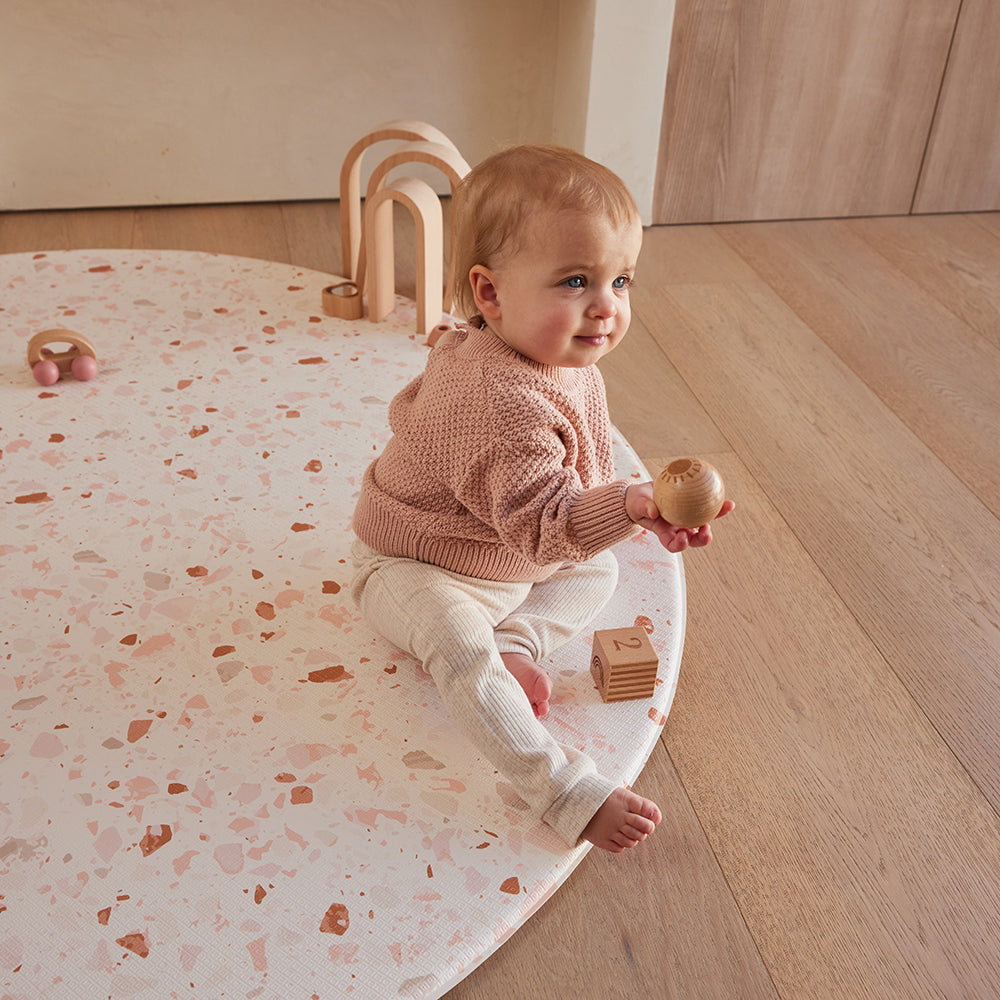 Round Foam Play Mat - Blush Terrazzo/Arch