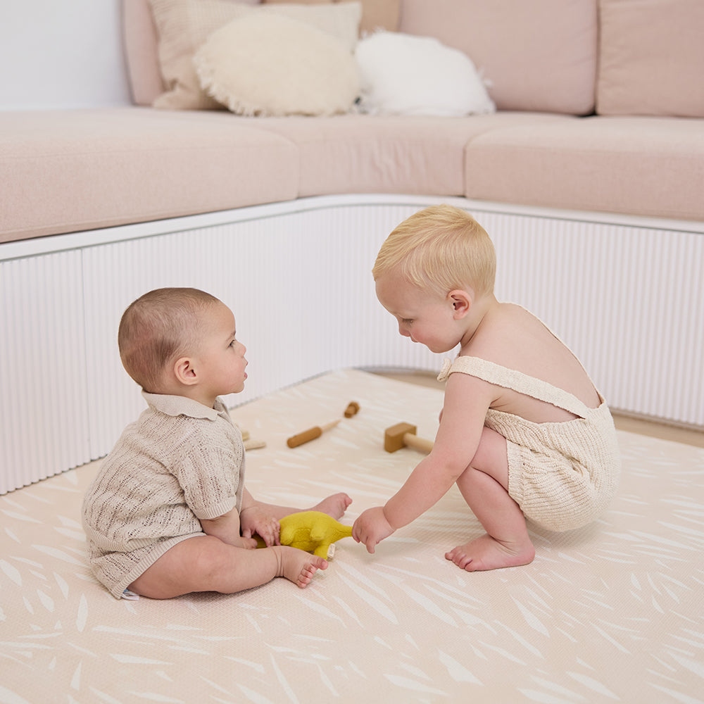 Large Foam Play Mat - Cocoa Stripe/Breeze