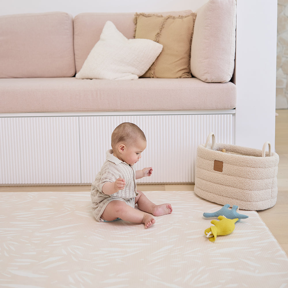 Large Foam Play Mat - Blush Stripe/Breeze